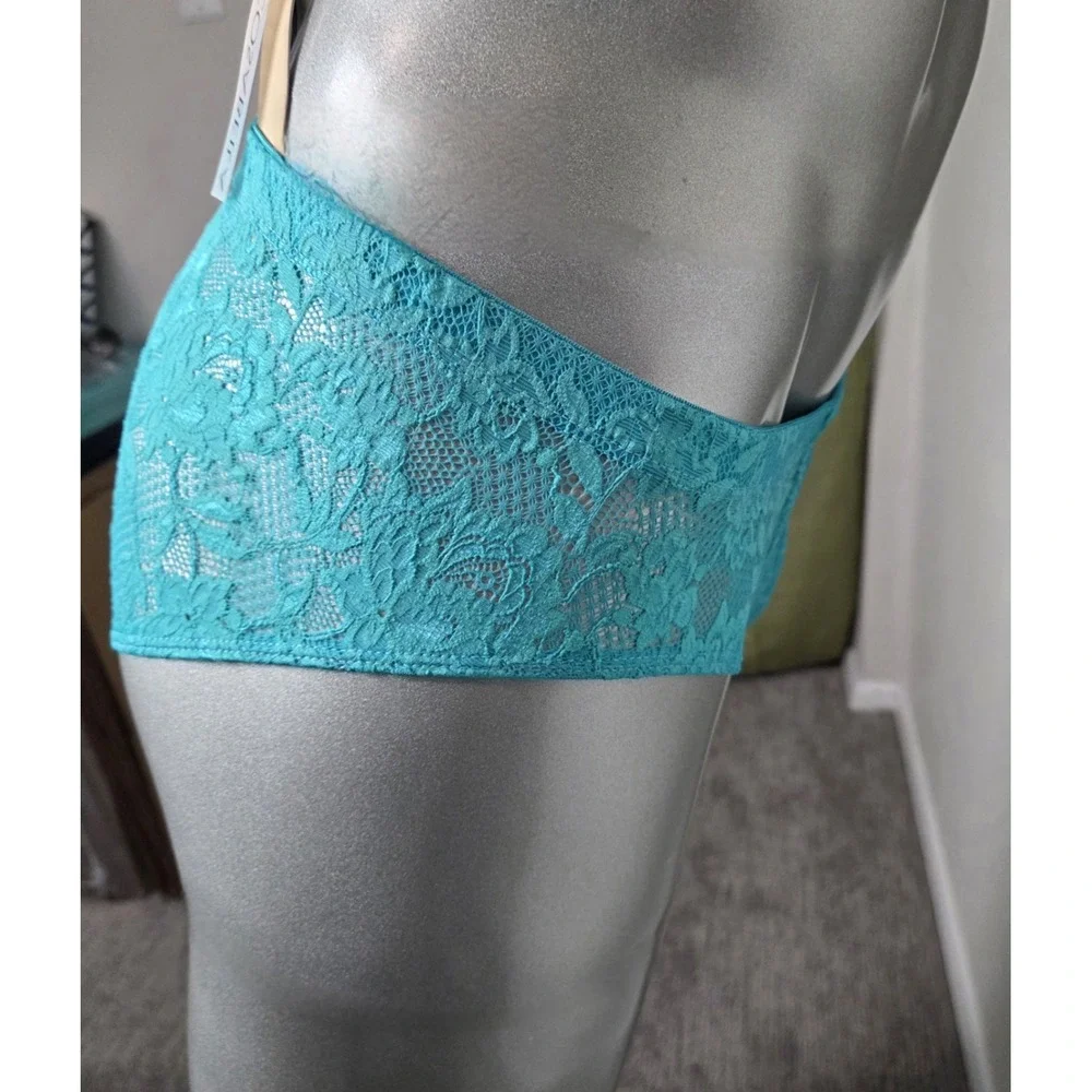 Cosabella Never‎ Say Never Mens Low Rise Brief Turquoise Floral Lace Teal